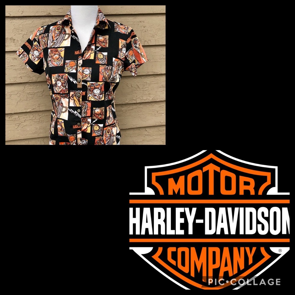 Harley Davidson Throwback Graphic Button Down. - image 1
